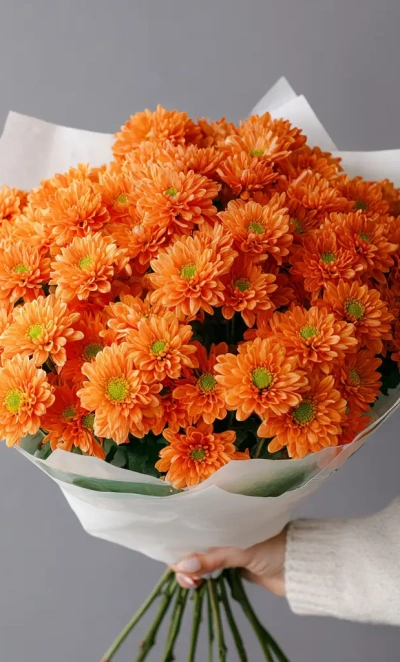 Монобукет из хризантем «Осенний привет»