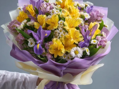 Букет с альстромериями «Солнечная вспышка»