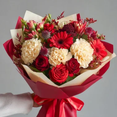 Букет с гвоздиками «Теплые объятия»