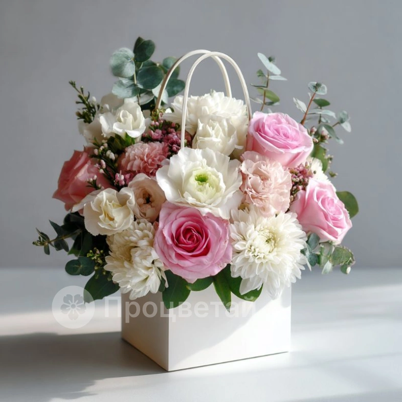 Композиция в сумочке &laquo;Нежность с собой&raquo;